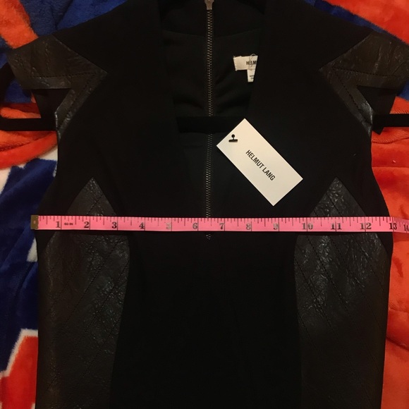 NWT Helmut Lang black dress with leather inserts 0 - Picture 6 of 10